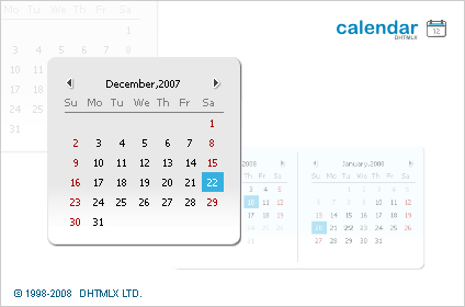 DHTMLX Ajax Calendar