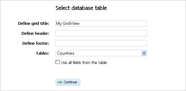 Quick Tables - Installation