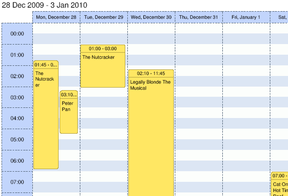 dhtmlxScheduler in PDF. Week View.