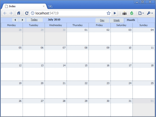 Scheduler on page