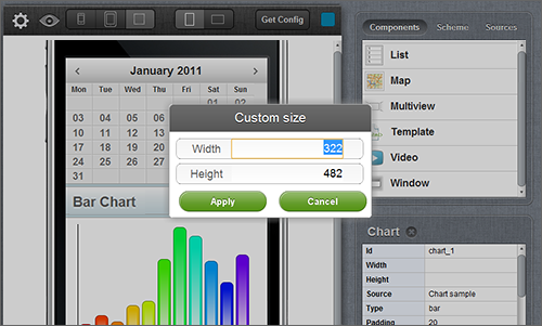 DHTMLX Touch Designer - Custom Screen Size