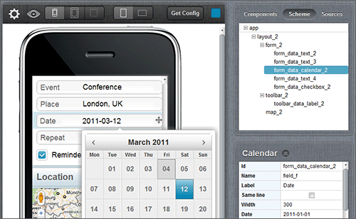 DHTMLX Touch Designer - Component Hierarchy