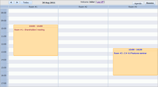 Room Booking Calendar with dhtmlxScheduler