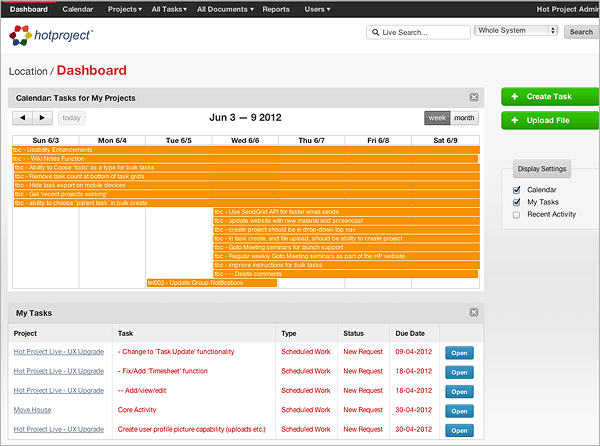 Hot Project - Dashboard