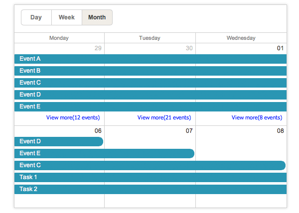 dhtmlxScheduler 4.0 - Month View