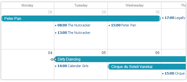 dhtmlxScheduler 4.1 - Resizable Events