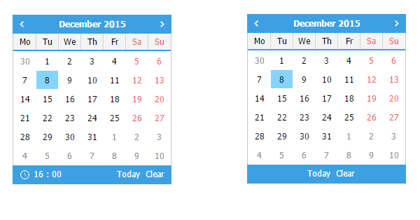 Today-Clear Buttons in dhxCalendar