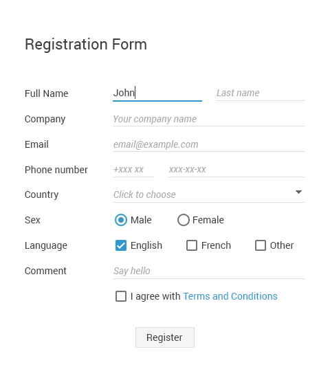 Form reg. Registration form. Full Registration form. Registration form name. Registration form in html and CSS.