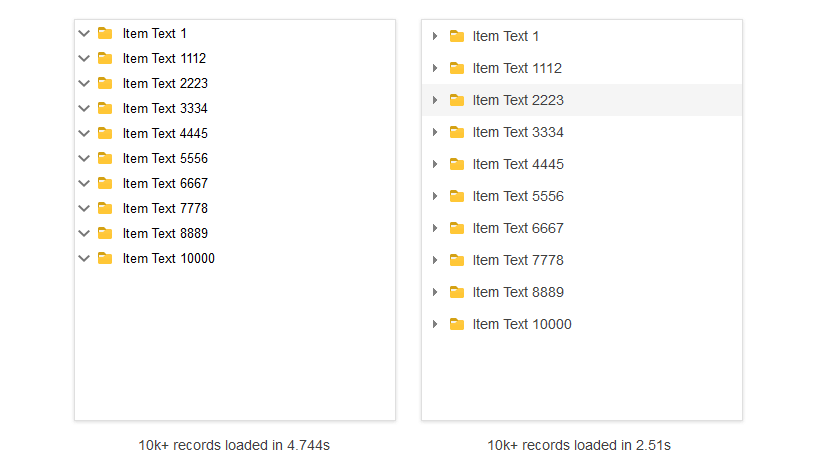 speed test between trees