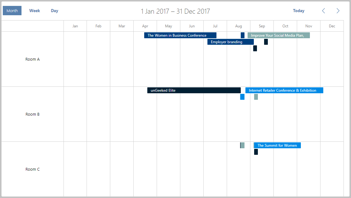 how to zoom the scheduling area with JavaScript