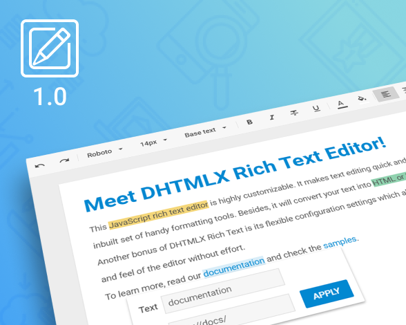 DHTMLX rich text editor 1.0