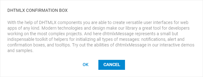 JavaScript Message Box by DHTMLX 