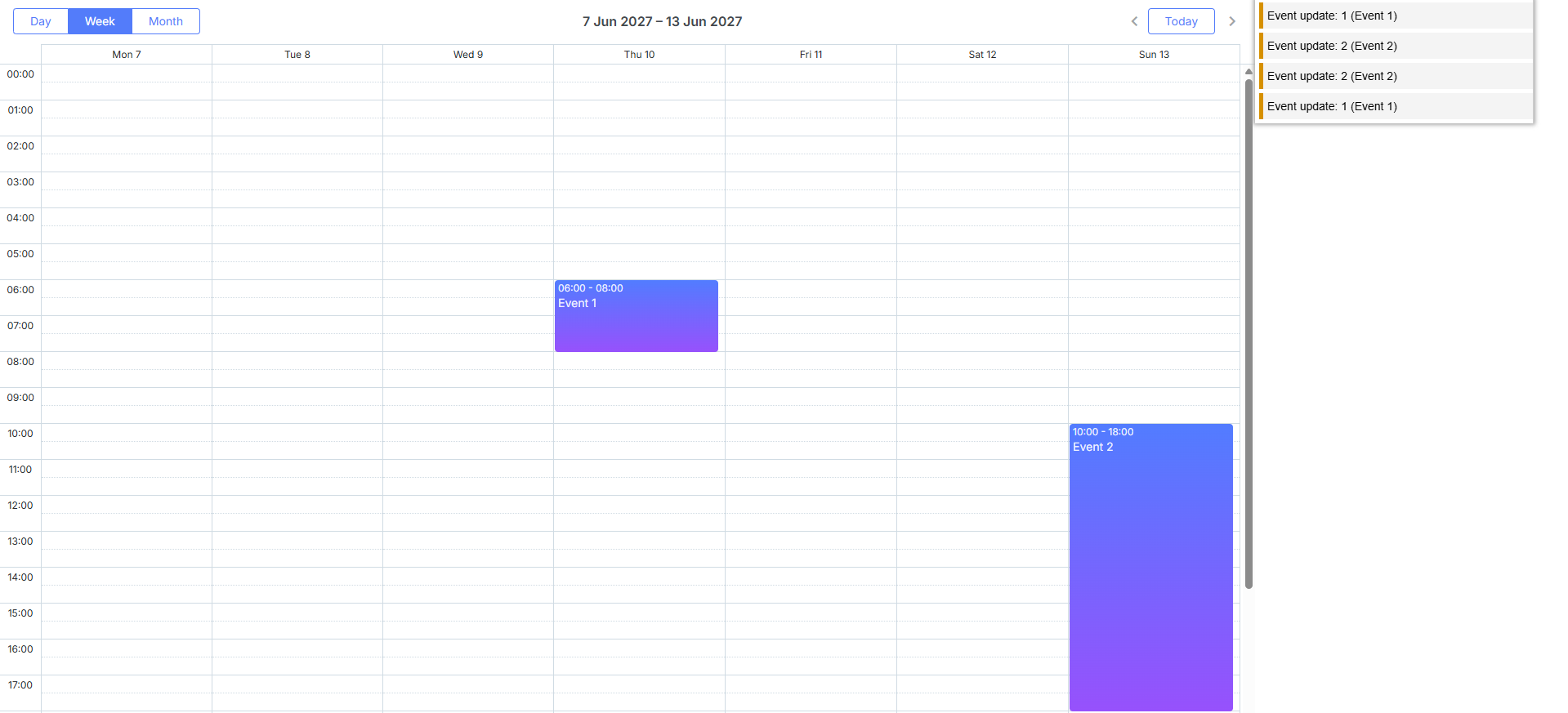 Scheduler View in Vue app
