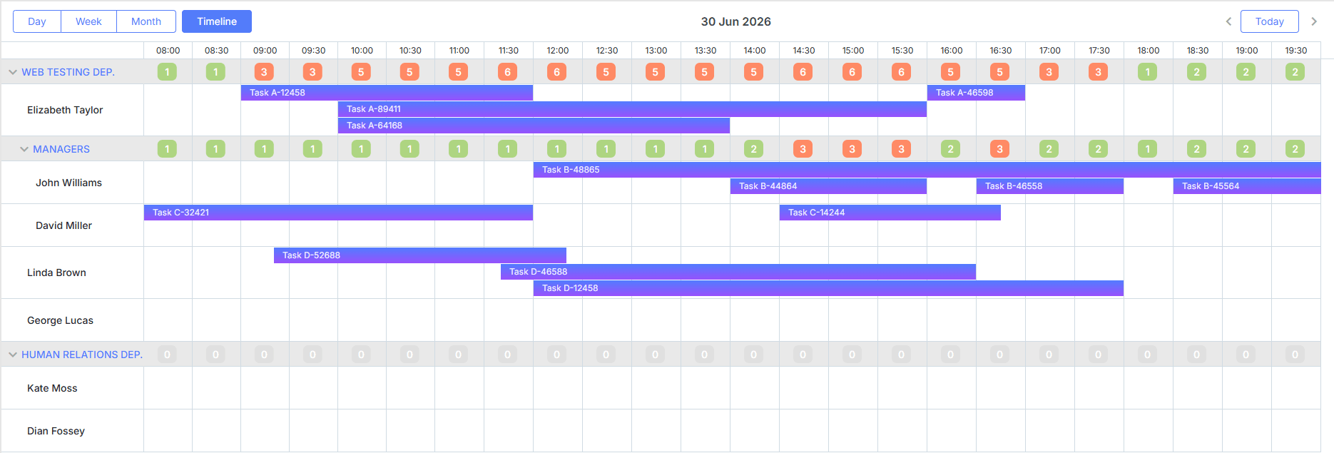 Timeline view  - custom content