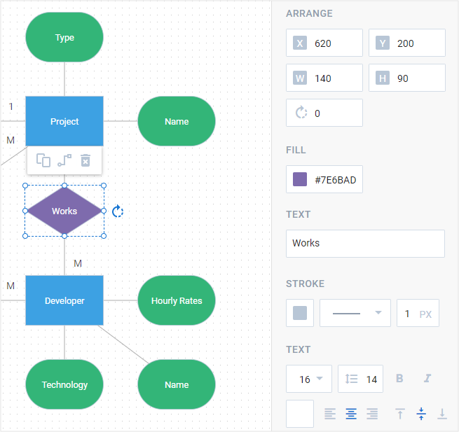 DHTMLX Diagram Editor - ERD