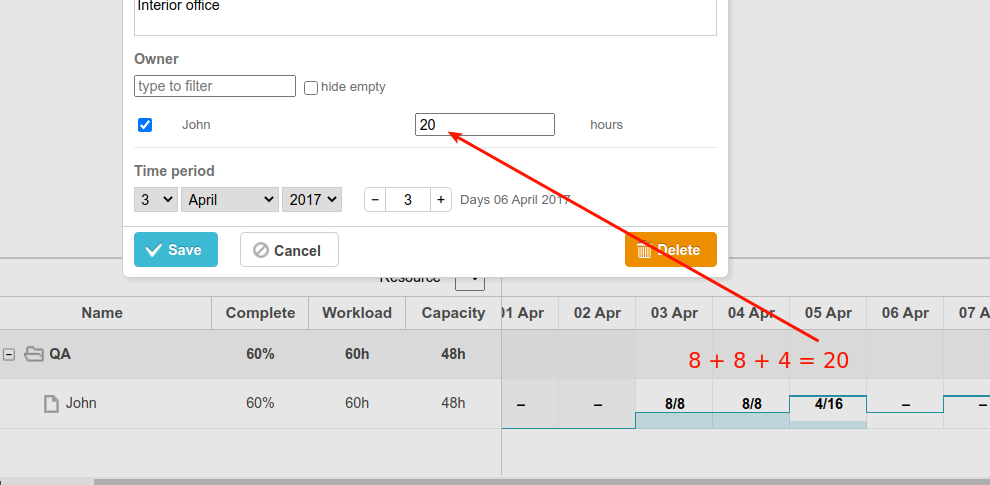 DHTMLX Gantt - capacity allocation