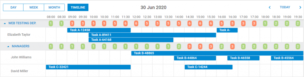 Scheduler - Timeline view - Custom HTML content