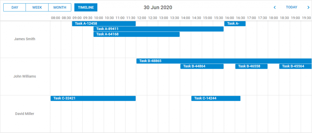 Event Calendar -Timeline view