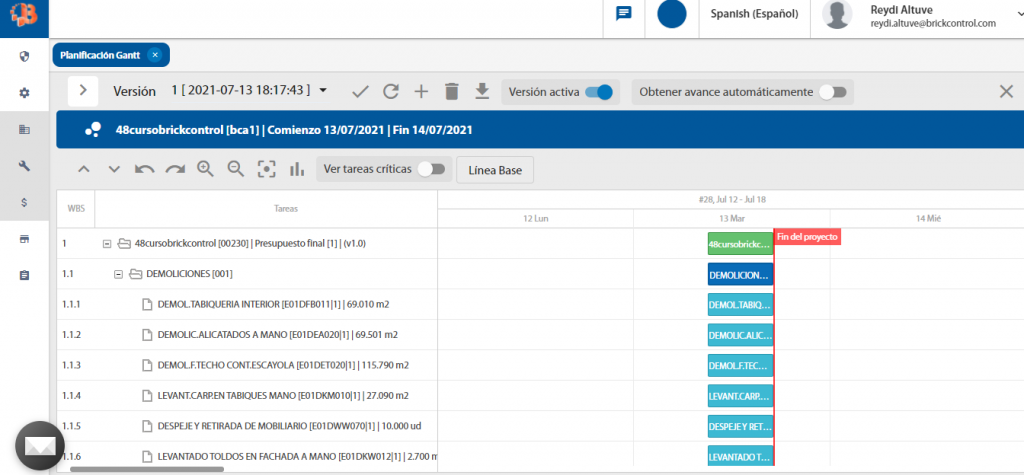 BrickControl - Gantt timeline