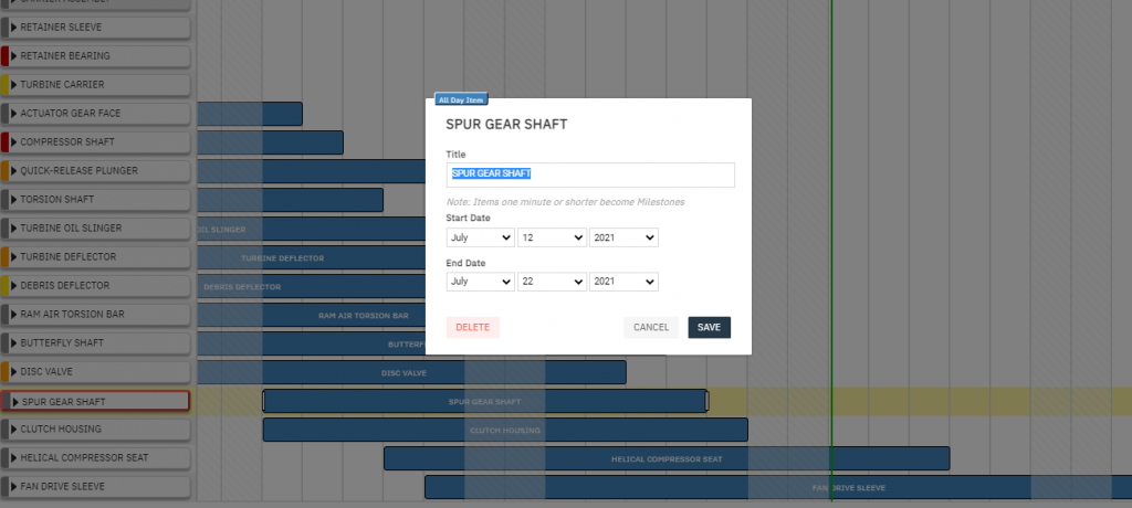 DHTMLX Gantt -task editing form