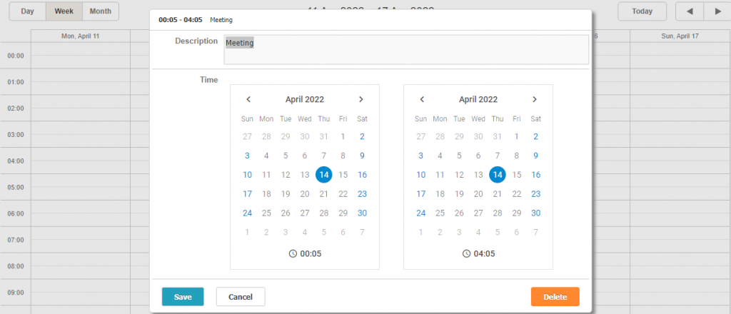 DHTMLX Scheduler - lightbox with the calendar control