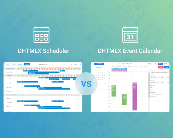 DHTMLX Scheduler vs DHTMLX Event Calendar
