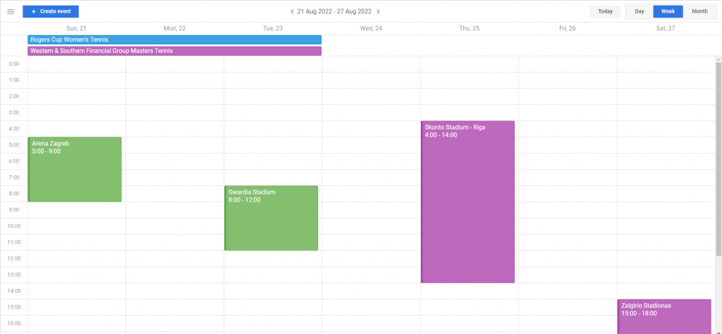 A basic JavaScript event calendar  built with DHTMLX