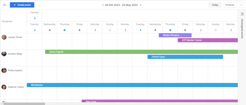 DHTMLX Event Calendar v2.0  - template