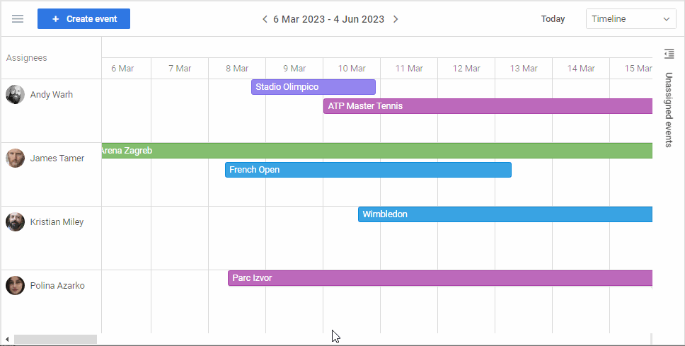 DHTMLX Event Calendar v2.0 - autoscrolling