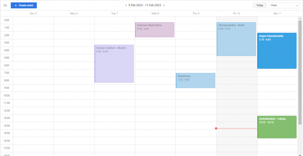 Event Calendar v2.0 - Current time marker