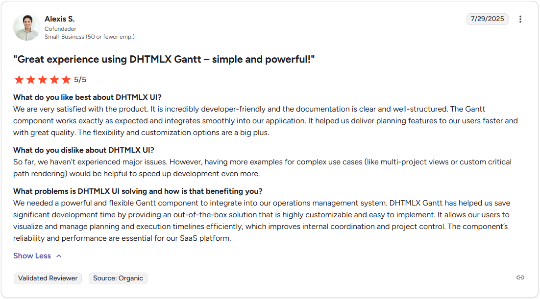 DHTMLX review on G2