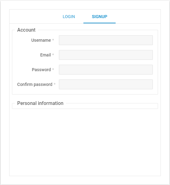 registration form password