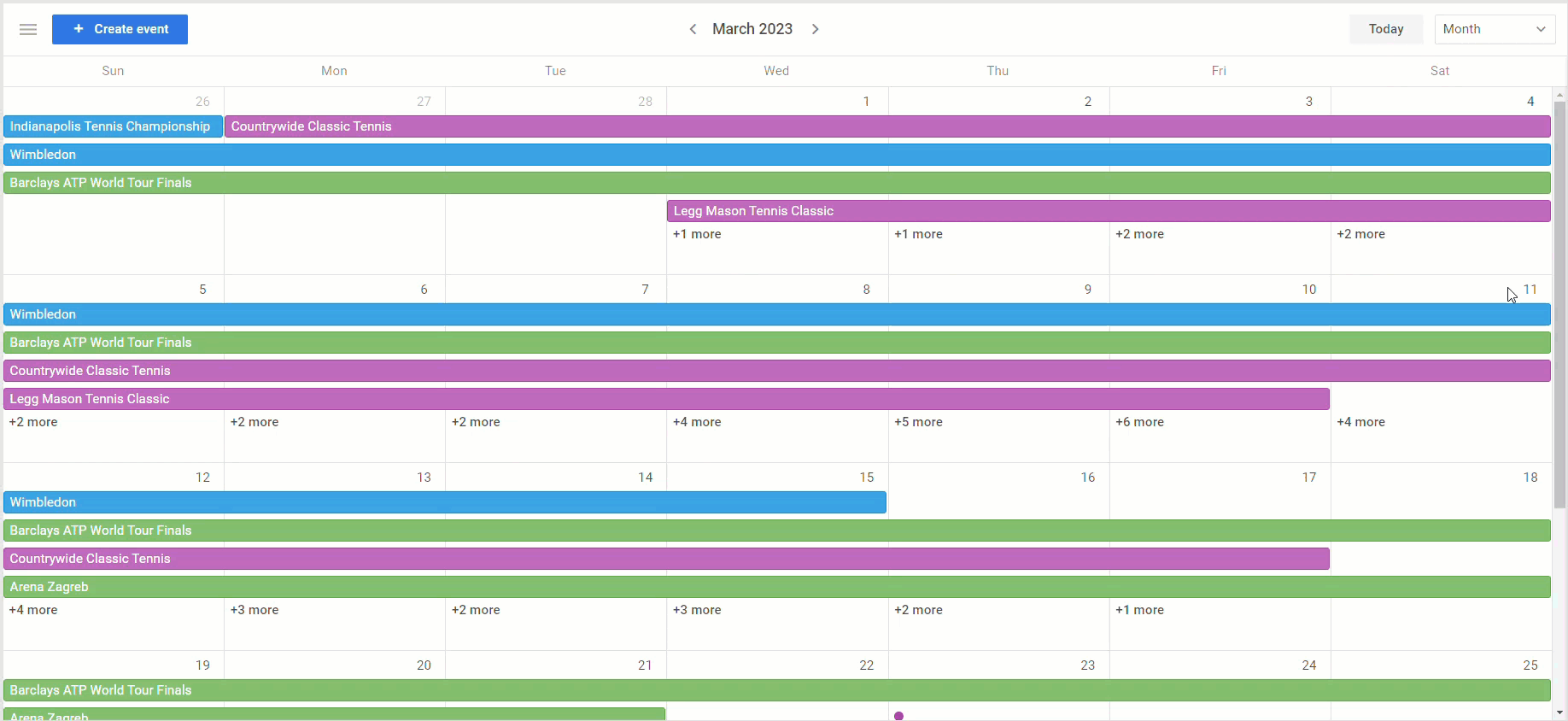 Event Calendar - Custom view