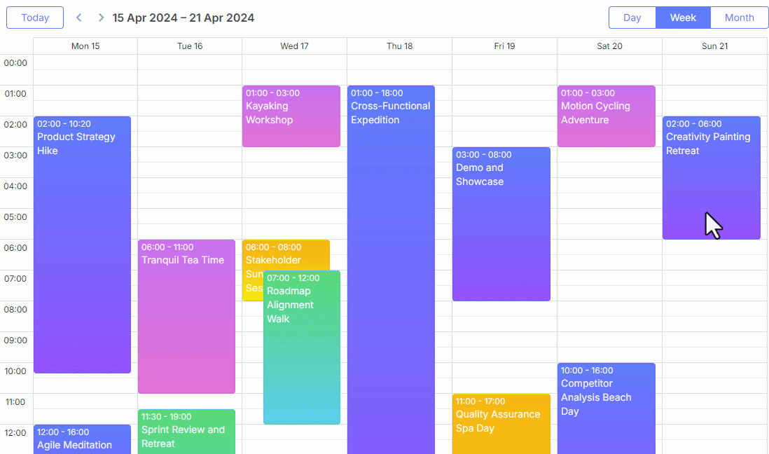 DHTMLX Scheduler with Undo Action