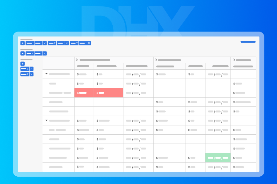 pivot table built with DHTMLX