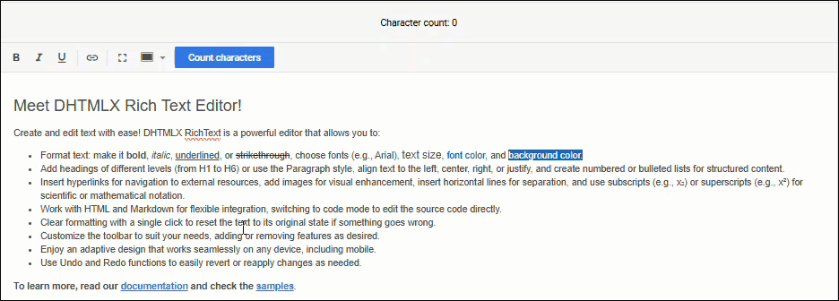 toolbar with a custom button