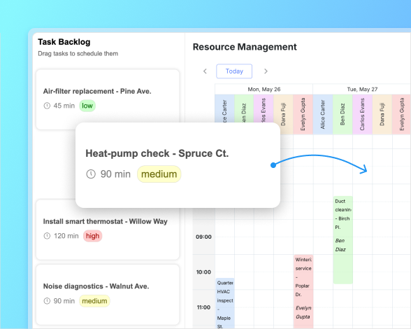 Backlog for planning unscheduled tasks with d-n-d support