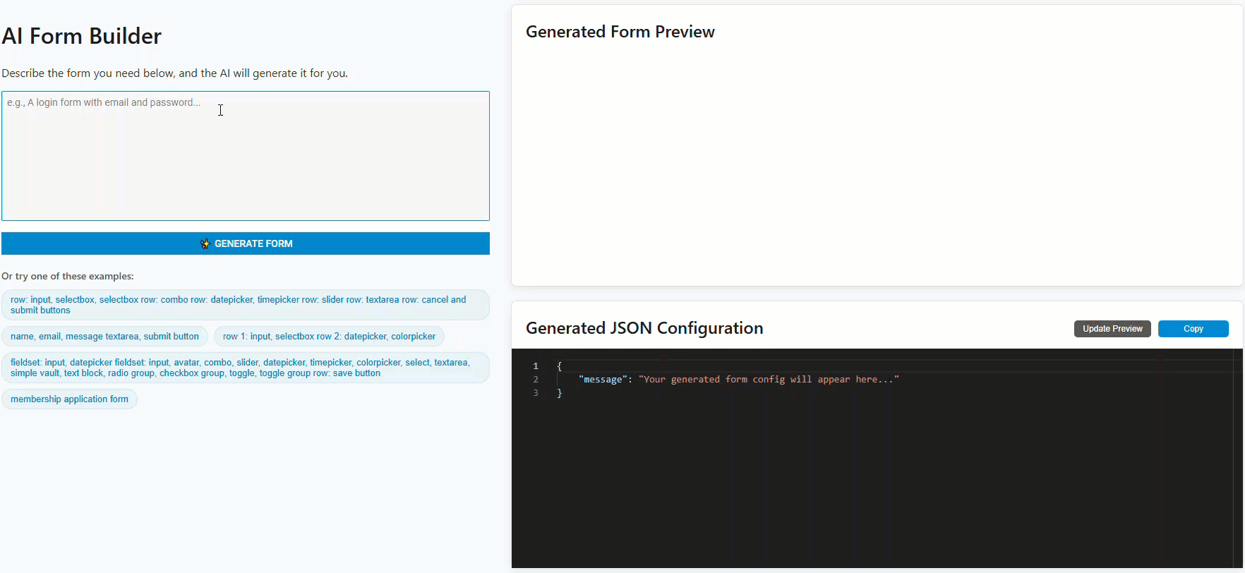 generating forms with AI and DHTMLX