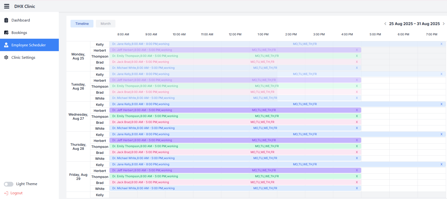 Manager mode - employee scheduler