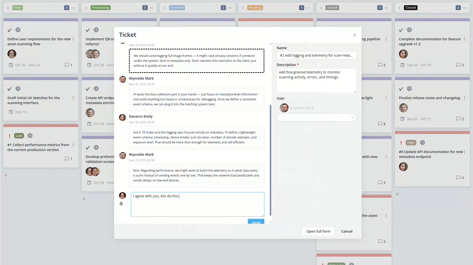 Kanban in the customer's project