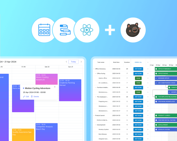 DHTMLX React Gantt/Schduler + Zustand