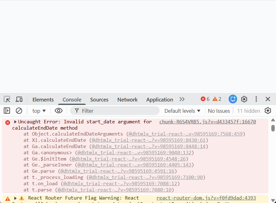 runtime errors when running the project locally