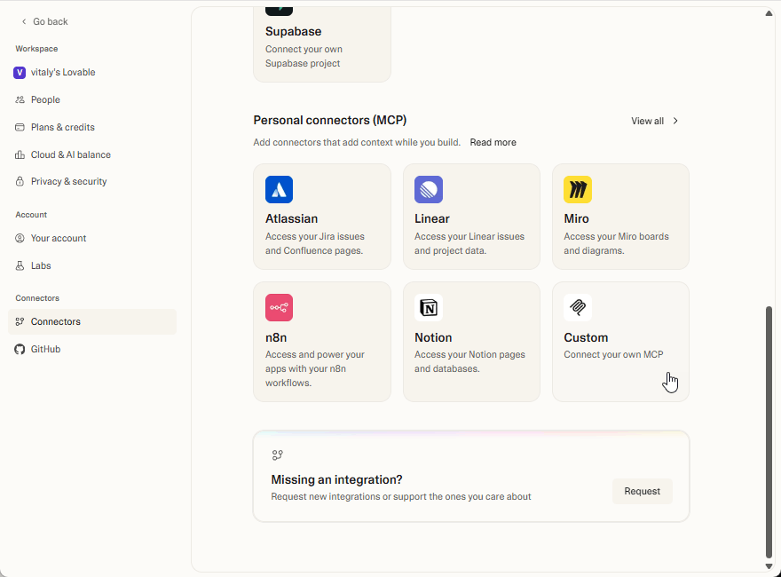 connecting the MCP server