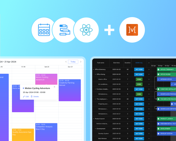 DHTMLX React Gantt and Scheduler + MobX