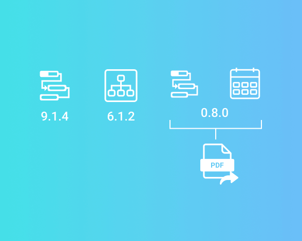 patch versions of Gantt, Diagram, and PDF export module