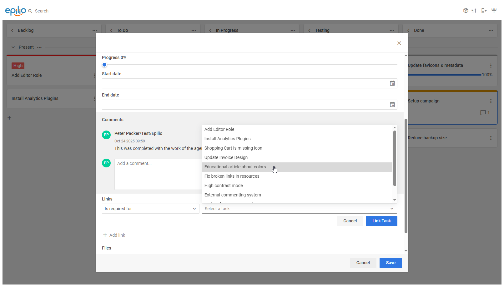 Epilio Kanban - Editor Form 