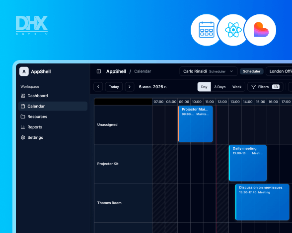 Full-stack scheduling app built in Lovable DHTMLX