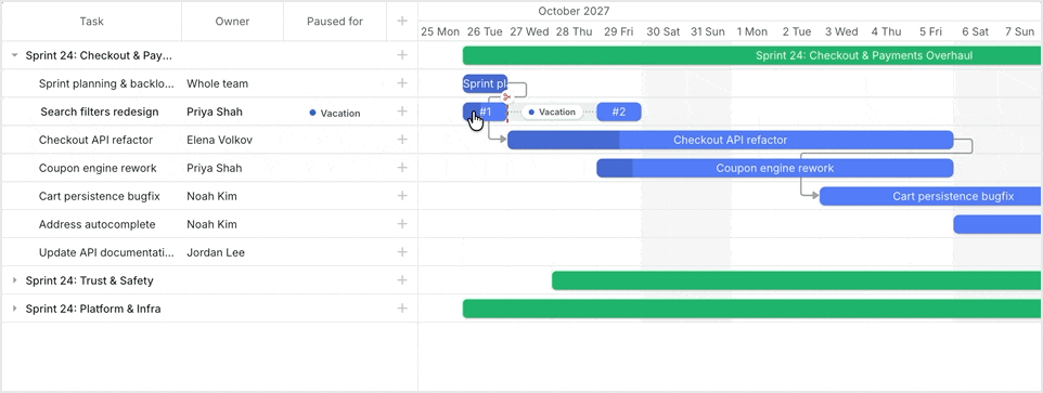 Merging split-tasks