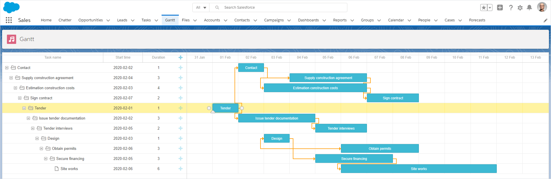 Salesforce Gantt Chart