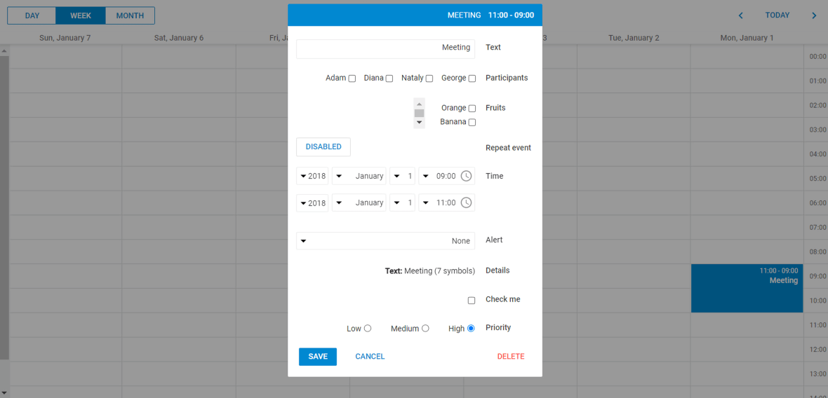 Salesforce Scheduler Interface